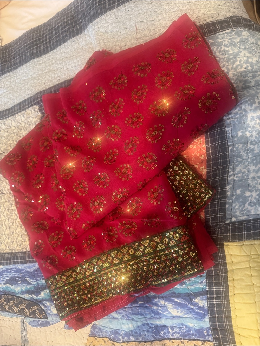 Sequin Embellished burgandy sari saree indian